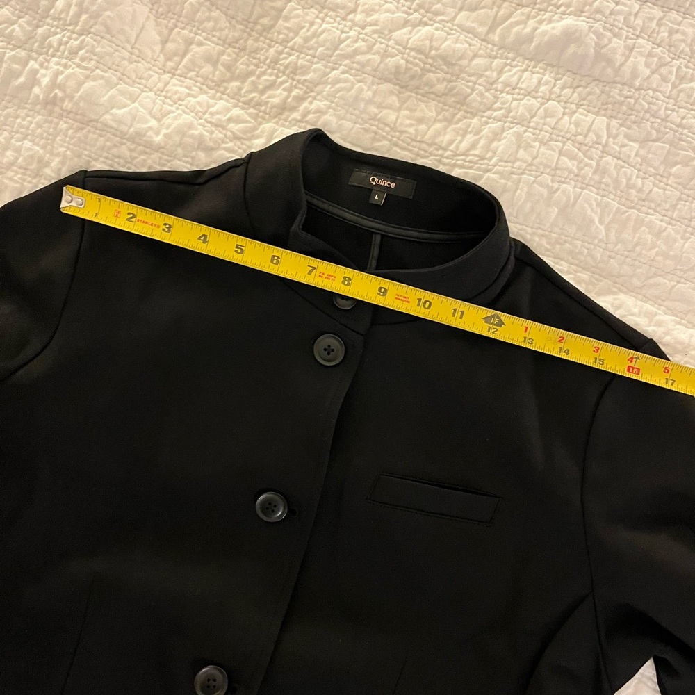 NWOT Quince ultra-stretch ponte stand collar blazer black L - Picture 5 of 13